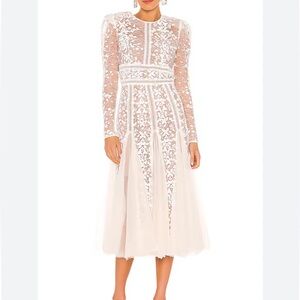 Bronx and Banco Megan Midi Dress in White